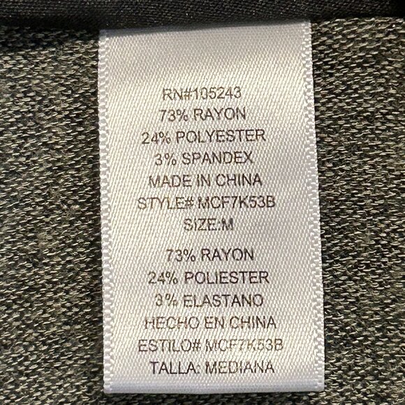 Bobeau Medium Open Front One Button Fleece Wrap Cardigan Green Uneven Hem Top - Picture 10 of 11